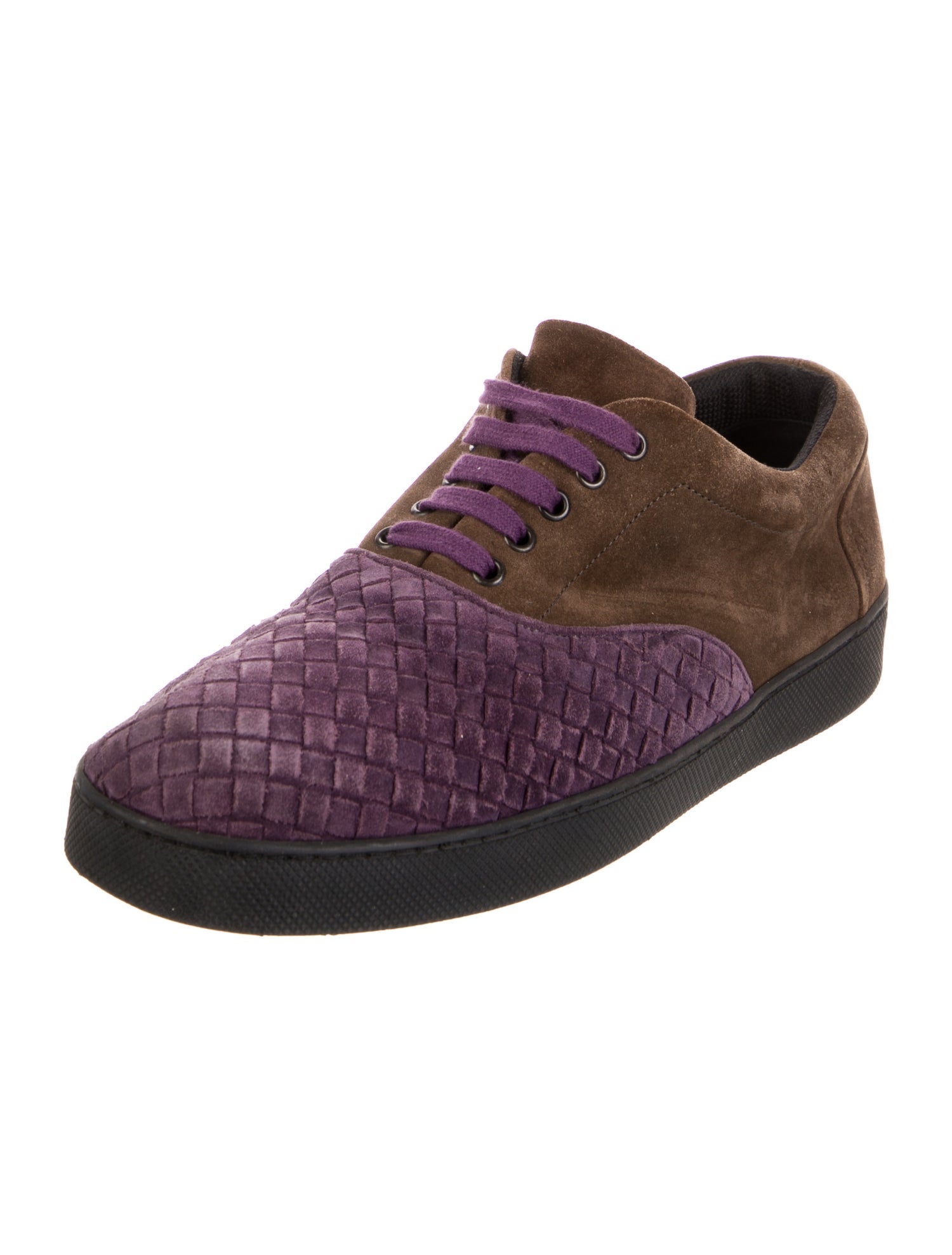 Bottega Veneta Intrecciato Weave Suede Sneakers